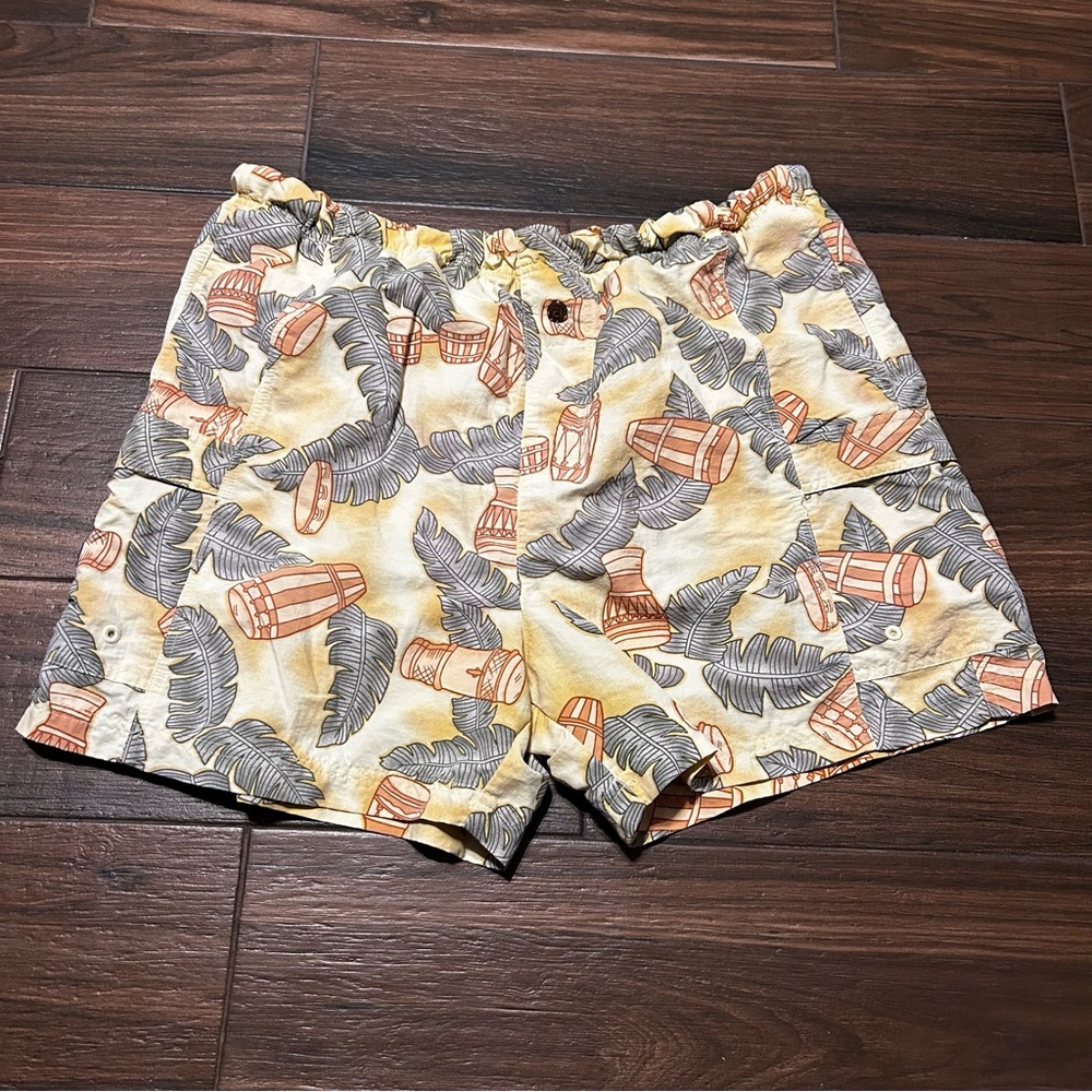 Tommy‎ Bahama Men’s Swim Trunks Large Yellow Bongos Foliage